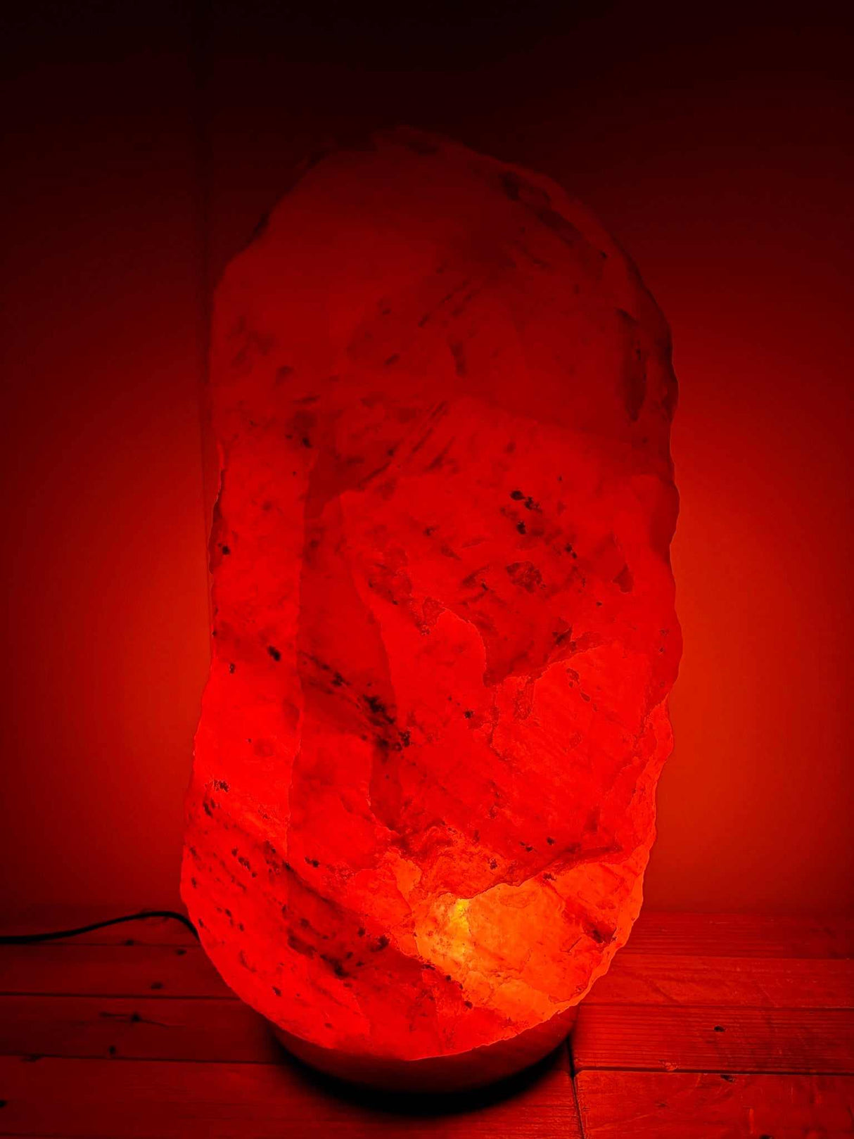 Himalaya Zoutlamp Roze 30–35 kg met houten voet en kabel voor grote ruimtes