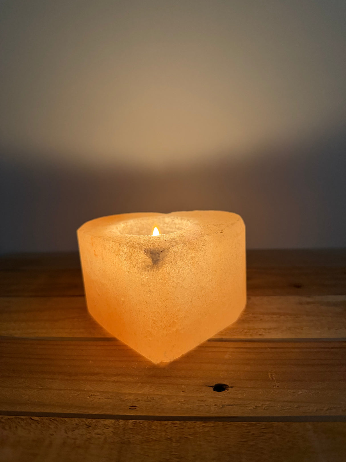 Natuurlijke Zoutsteen Waxinelichthouder Hart