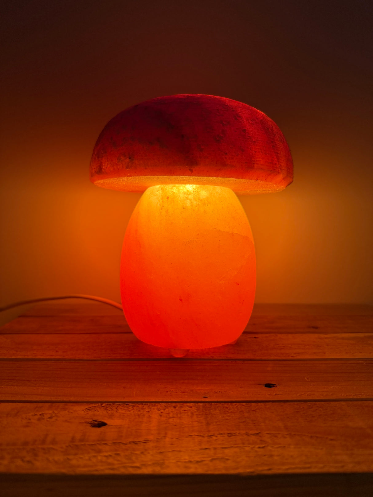 Himalaya Zoutlamp - Paddenstoel - incl. kabel & reservelampje