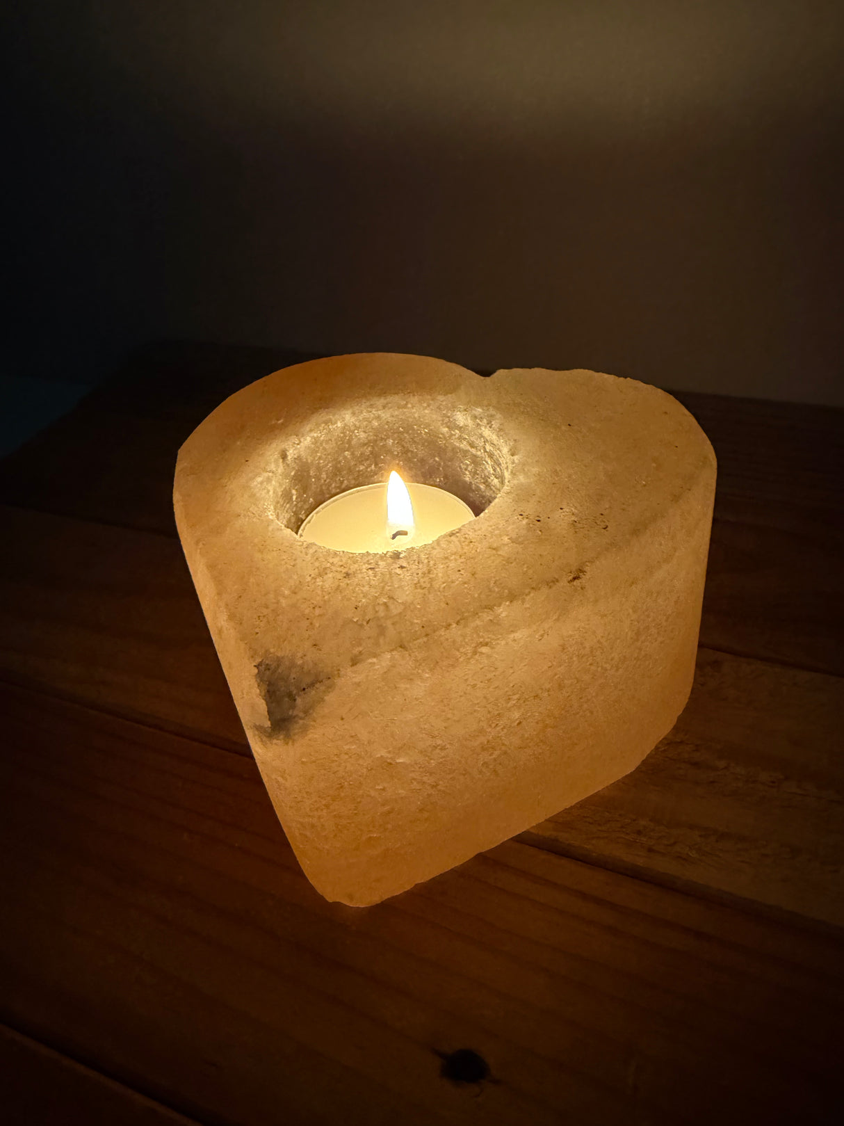 Natuurlijke Zoutsteen Waxinelichthouder Hart