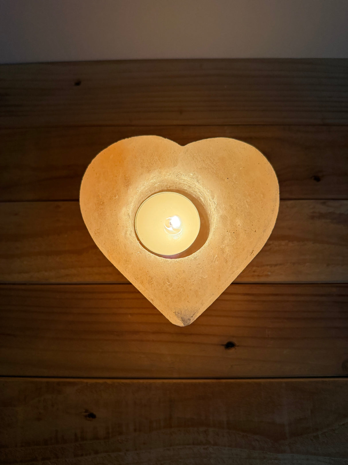 Natuurlijke Zoutsteen Waxinelichthouder Hart