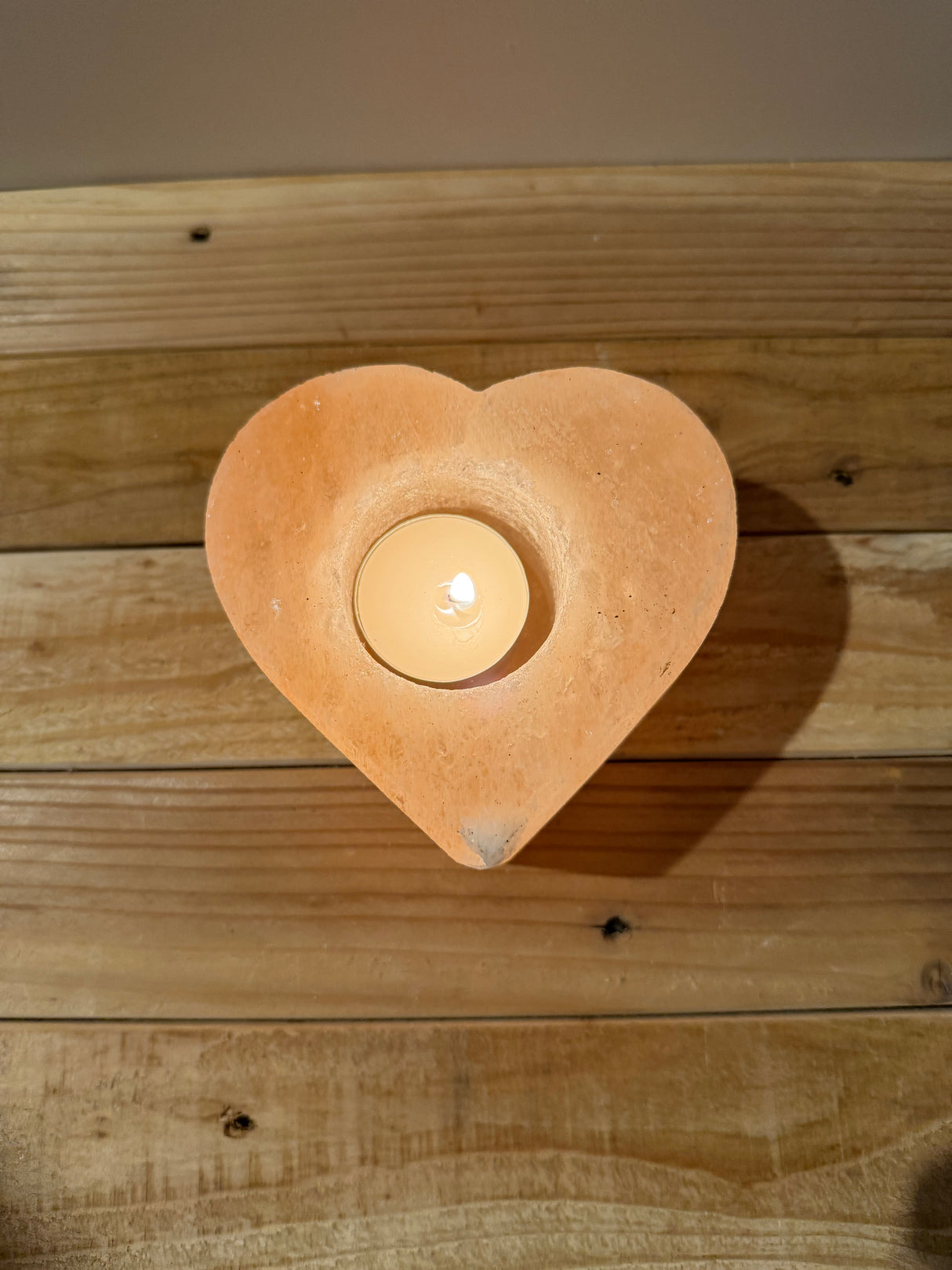 Natuurlijke Zoutsteen Waxinelichthouder Hart