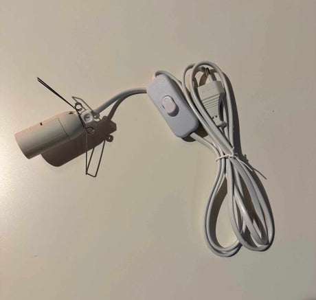 Witte stroomkabel met aan/uit schakelaar en E14 fitting voor Himalaya zoutlampen